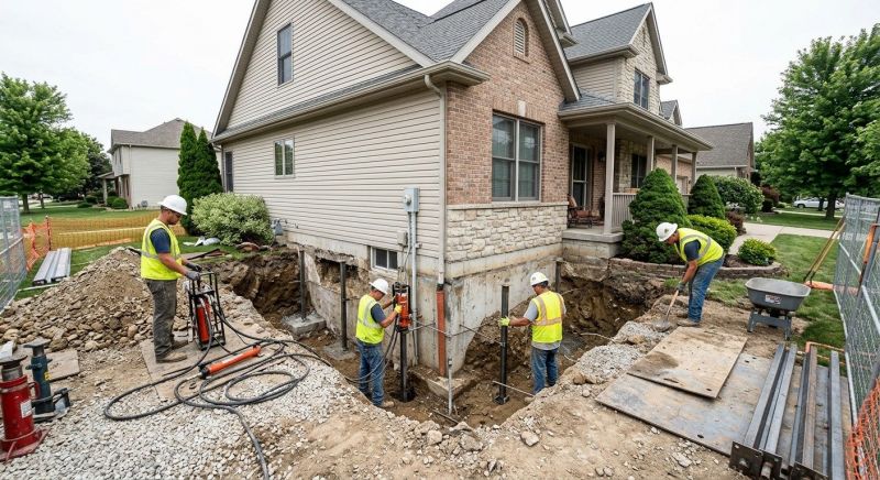 Our team working on Foundation Repair projects in Neptune, NJ