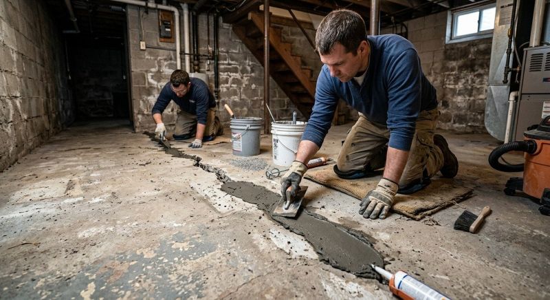Cracked Basement Floor Repair in Neptune, NJ