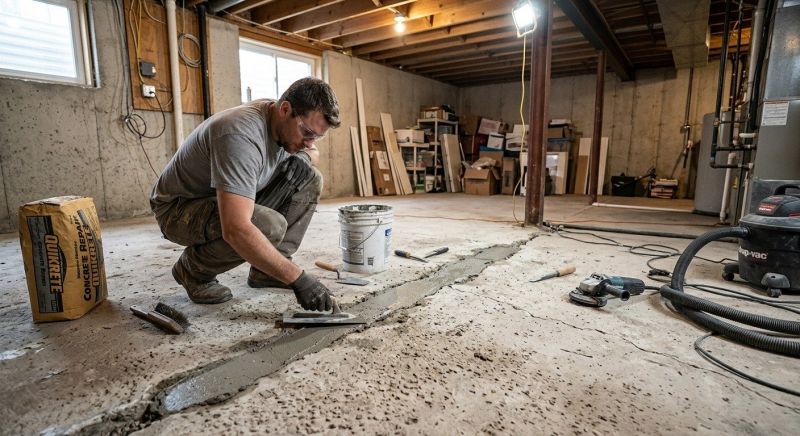Cracked Basement Floor Repair in Neptune, NJ